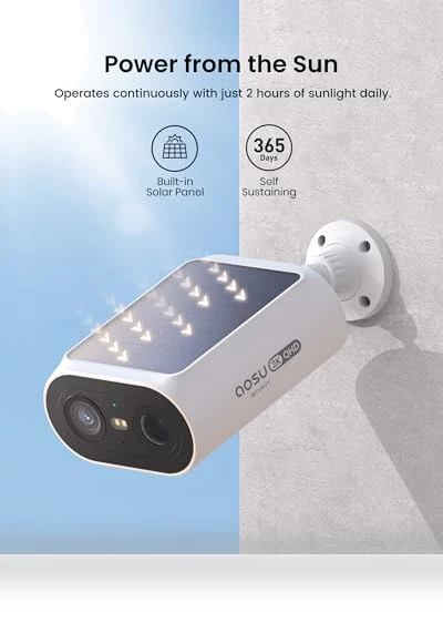 Solar Security Cameras Wireless Outdoor — Smart Home Security, AOSU