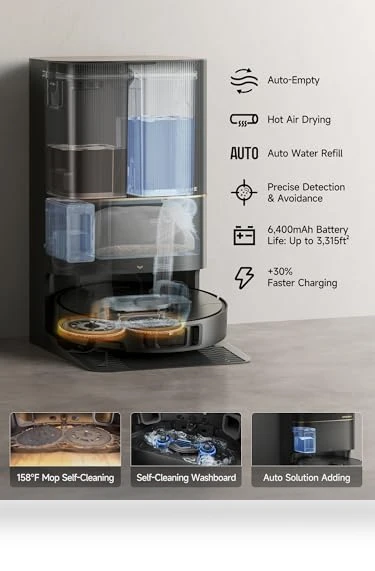 Ultra Robotic Vacuum with Removable & Liftable Mop — Smart Cleaning Robots, Dreame