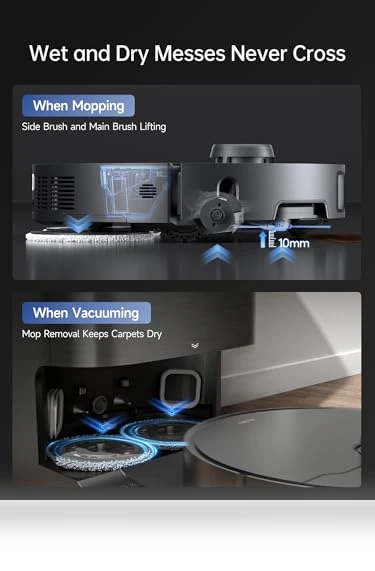 Ultra Robotic Vacuum with Removable & Liftable Mop — Smart Cleaning Robots, Dreame