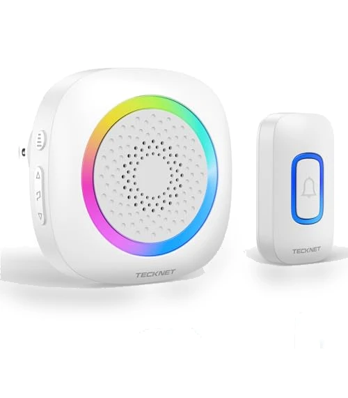 Wireless Doorbell with RGB Light — Chimes, TECKNET
