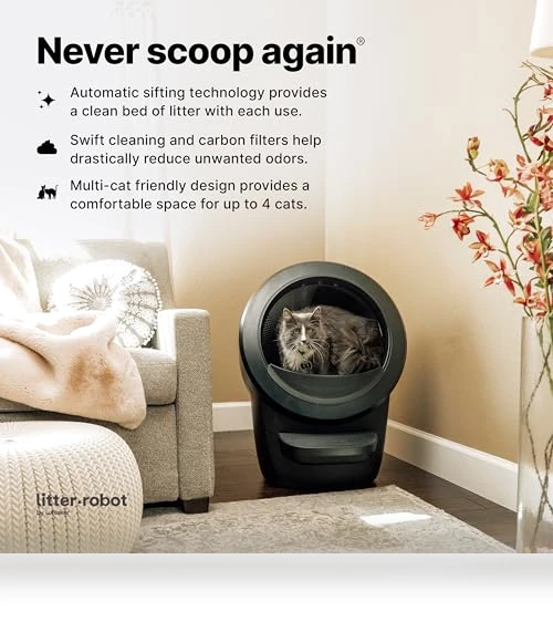 Automatic Self-Cleaning Cat Litter Box — Urine Detectors, Whisker