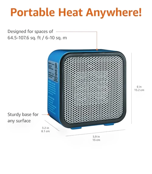 Ceramic Space Heater — Portable Heating Solutions, Amazon Basics