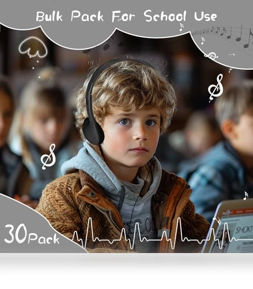 Class Set Headphones for Kids Students School Classroom — In-Ear Headphones, ZHENWAY