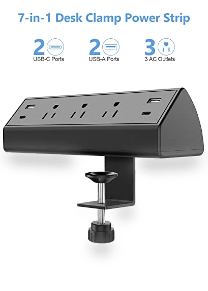 Desk Clamp Power Strip USB C — Power Solutions & Surge Protection, Jgstkcity