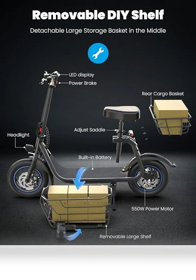 Electric Scooter with Seat for Adults — Electric Self-Balancing Scooters, Gyroshoes