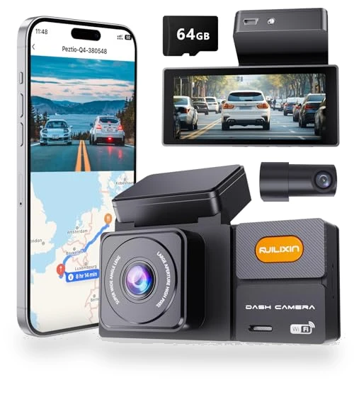 Front and Rear Dash Cam with 3.69” IPS Display — Dashboard Cameras, RUILIXIN