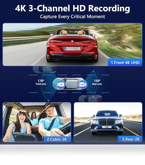 Front and Rear Dash Cam with 3.69” IPS Display — Dashboard Cameras, RUILIXIN
