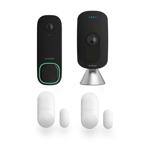 Home Security Bundle with Smart Doorbell Camera, SmartSensor, and SmartCamera — Smart Home Security, ecobee
