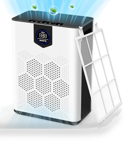 Large Room Air Purifier with H14 True HEPA Filter — Activated Carbon Air Purifiers, DAYETTE