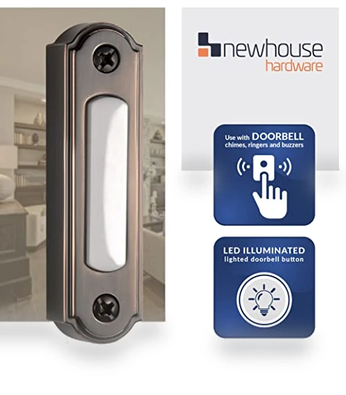 LED Lighted Metal Door Chime Push Button — Push Buttons, Newhouse Hardware
