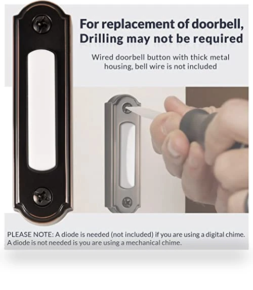 LED Lighted Metal Door Chime Push Button — Push Buttons, Newhouse Hardware