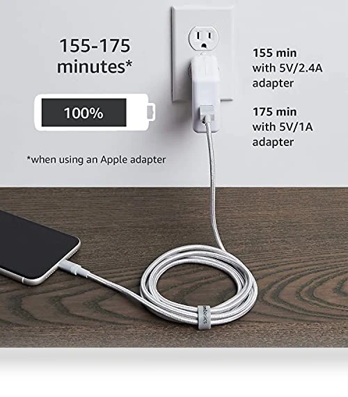 Nylon Braided USB-A to Lightning Charger Cable — Chargers & Cables, Amazon Basics