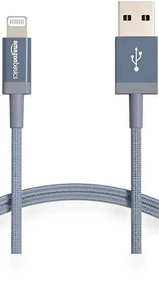 Nylon USB-A to Lightning Charger Cable — Chargers & Cables, Amazon Basics
