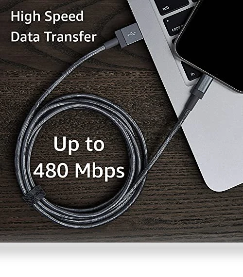 Nylon USB-A to Lightning Charger Cable — Chargers & Cables, Amazon Basics