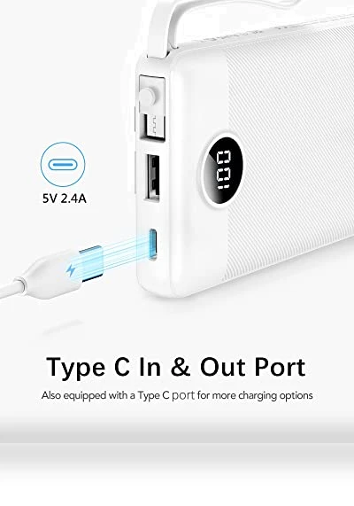 Portable Charger Power Bank with Built-in Cables — Charging Solutions, VRURC