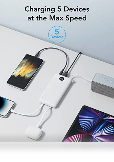 Portable Charger Power Bank with Built-in Cables — Charging Solutions, VRURC