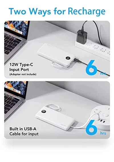 Portable Charger Power Bank with Built-in Cables — Charging Solutions, VRURC