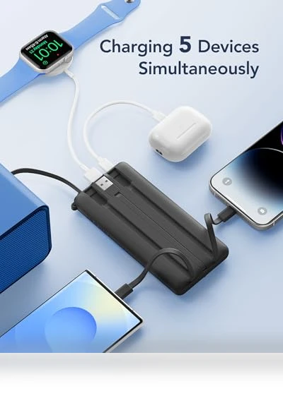 Portable Charger with Built in Cables — Charging Solutions, VRURC