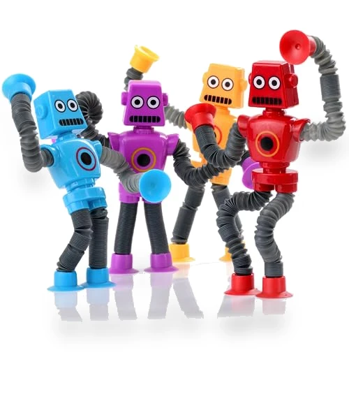 Sensory Robot Toys 4pk - Top Pop Tubes Fidget — Stress Relievers, NUTTY TOYS