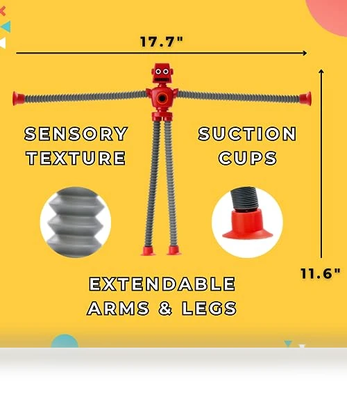Sensory Robot Toys 4pk - Top Pop Tubes Fidget — Stress Relievers, NUTTY TOYS