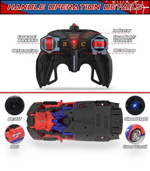 Transform RC Cars with 360° Rotation — Interactive Figures & Robots, BLUEJAY