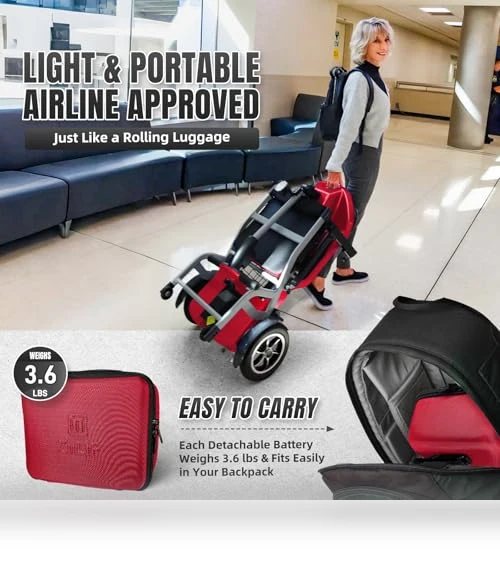 Ultra Lightweight Electric Powered Folding 4 Wheel Mobility Scooter — Mobility Scooters, ZiiROBOT