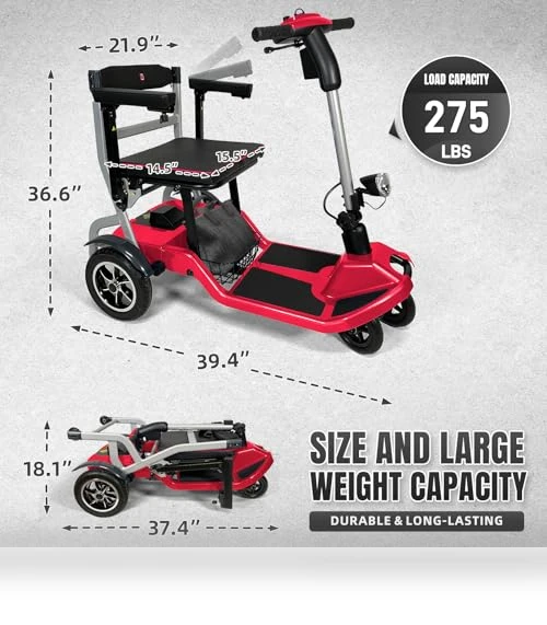 Ultra Lightweight Electric Powered Folding 4 Wheel Mobility Scooter — Mobility Scooters, ZiiROBOT