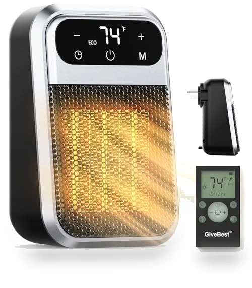 Wall Outlet Space Heater with Remote — Portable Heating Solutions, GiveBest