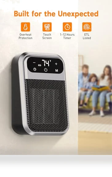 Wall Outlet Space Heater with Remote — Portable Heating Solutions, GiveBest