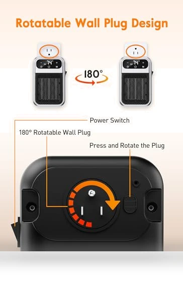 Wall Outlet Space Heater with Remote — Portable Heating Solutions, GiveBest