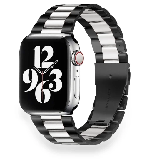 Fold Buckle 3 Beads Stainless Steel Watch Band — Bands