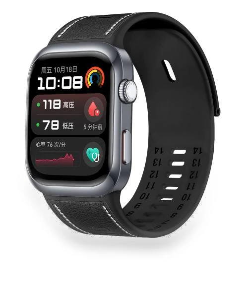 Hybrid Silicone Leather Watch Band — Bands, Huawei