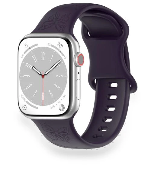 8-shaped Buckle Butterfly Embossed Silicone Watch Band — Bands, Kalebol