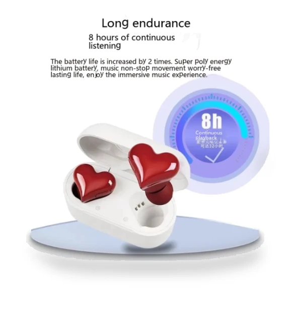 Heart-shaped Wireless Headphones — In-Ear Headphones