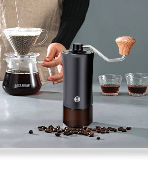 Manual Stainless Steel Core Dual Shaft Hand Crank Coffee Bean Grinder — Electric Blade Coffee Grinders