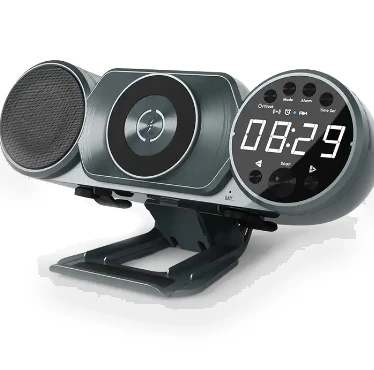 Multifunction Wireless Charger with Speaker, FM Radio, and Alarm Clock — Alarm