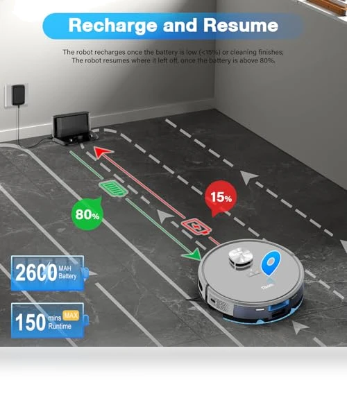 Robot Vacuum and Mop with LiDAR Navigation — Smart Cleaning Robots, Tikom