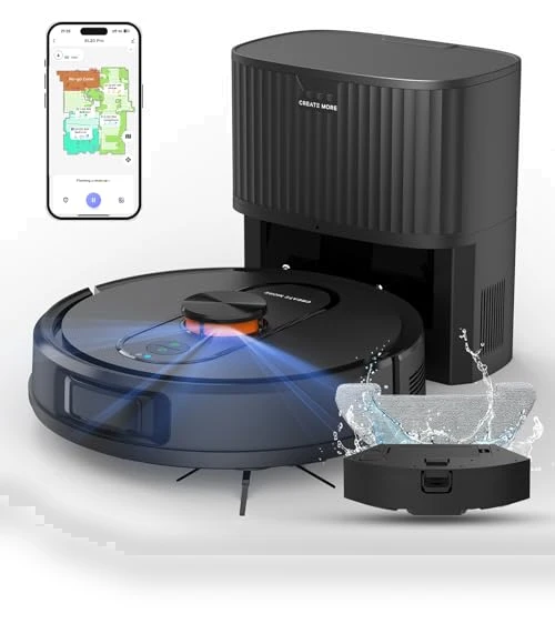 Robot Vacuum and Mop with Self-Emptying — Smart Cleaning Robots, eitton