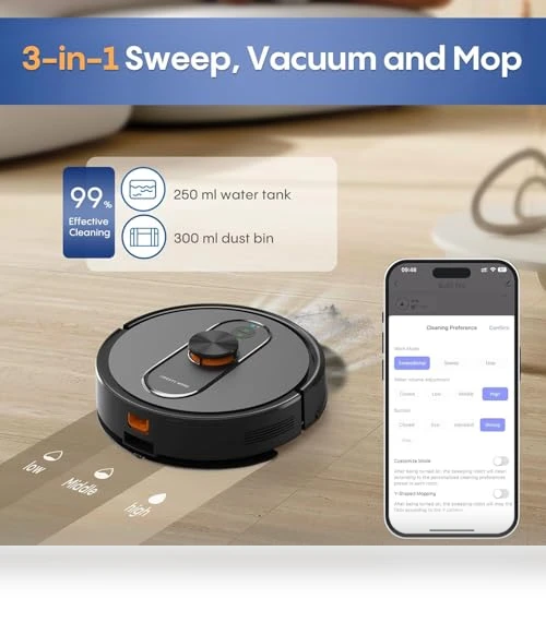 Robot Vacuum and Mop with Self-Emptying — Smart Cleaning Robots, eitton