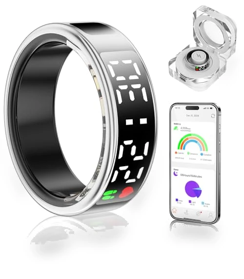 Smart Ring Health Tracker with Display Screen & Touch Button — Smart Rings, Evelame