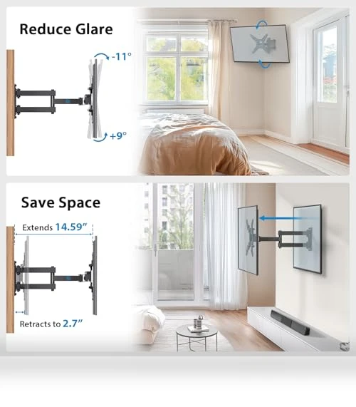 Full Motion TV Monitor Wall Mount Bracket — Display Mounts, Pipishell