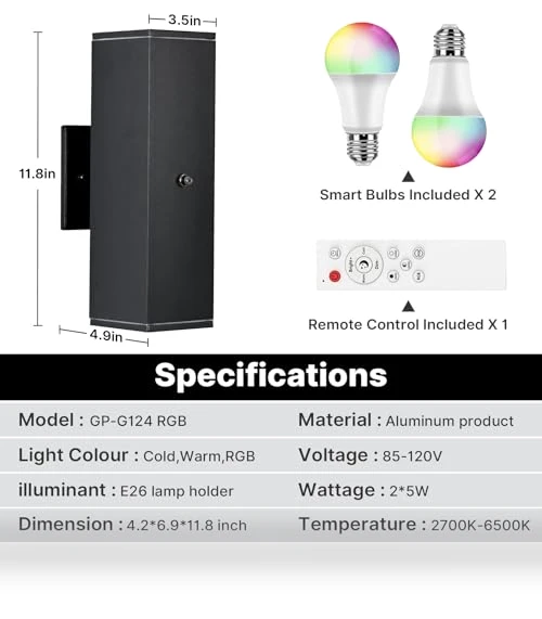 Outdoor Wall Lights 2 Pack — Garden Illumination, futxnziey
