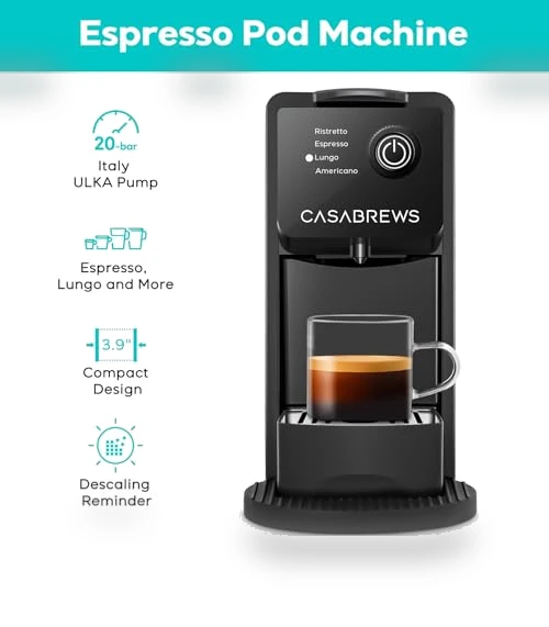 Single Serve Espresso Machine for Nespresso Original Pods — Coffee & Espresso Combos, CASABREWS