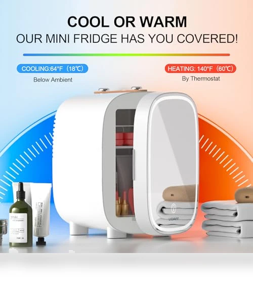 Skincare Fridge with LED Light Mirror — Mini Fridges, LIGIANT