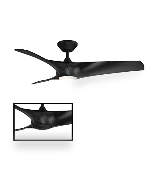 Smart Indoor and Outdoor 3-Blade Ceiling Fan with Adjustable LED Light Kit — Ceiling Fan Wall Controls, Modern Forms