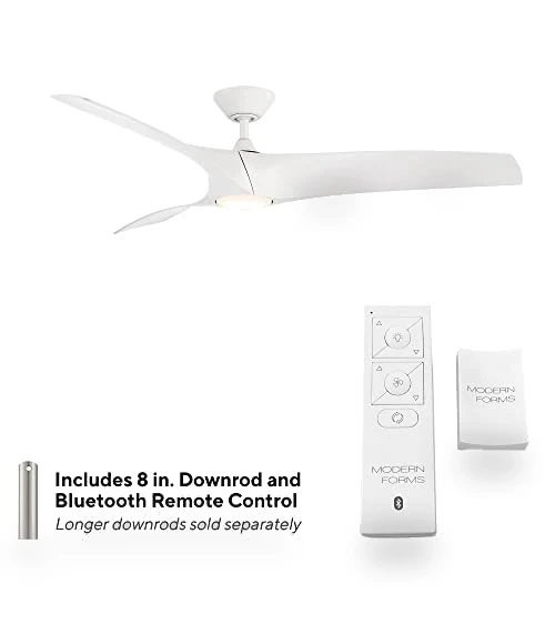 Smart Indoor and Outdoor Ceiling Fan with LED Light Kit — Ceiling Fan Wall Controls, Modern Forms