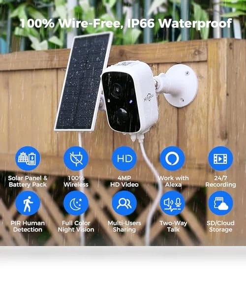 Solar Security Cameras Wireless Outdoor — Smart Home Security, Hiseeu