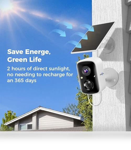 Solar Security Cameras Wireless Outdoor — Smart Home Security, Hiseeu