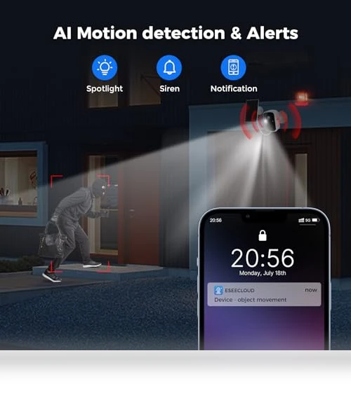 Solar Security Cameras Wireless Outdoor — Smart Home Security, Hiseeu