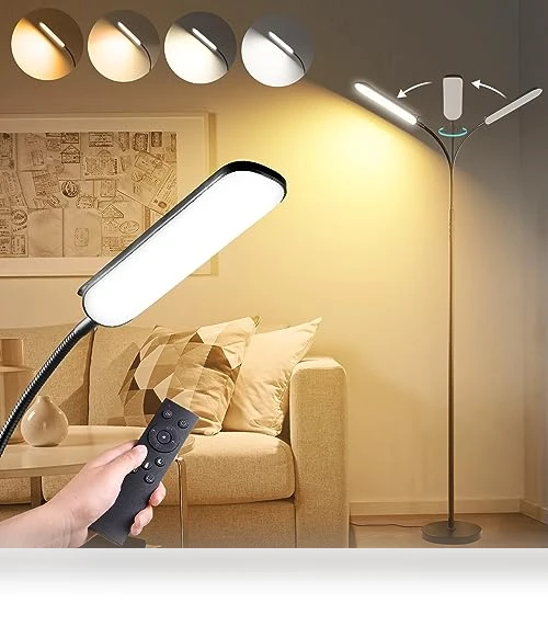 Super Bright LED Floor Lamp with Remote & Smart Plug Compatibility — Lighting, marctronic